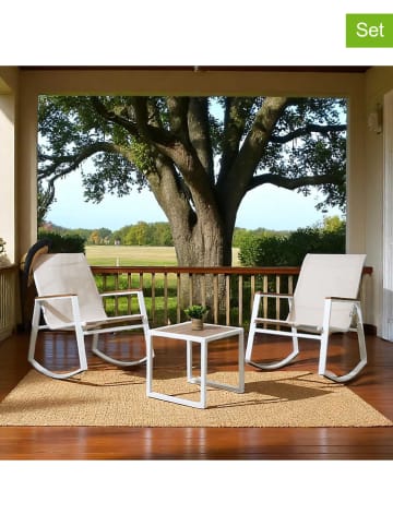 Garden Spirit 3-częściowy zestaw mebli ogrodowych "Capri" w kolorze biało-brązowym