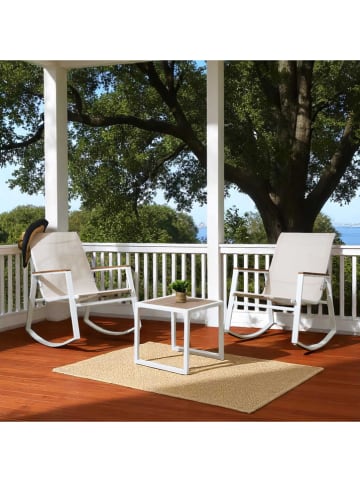 Garden Spirit 3-częściowy zestaw mebli ogrodowych "Capri" w kolorze biało-brązowym