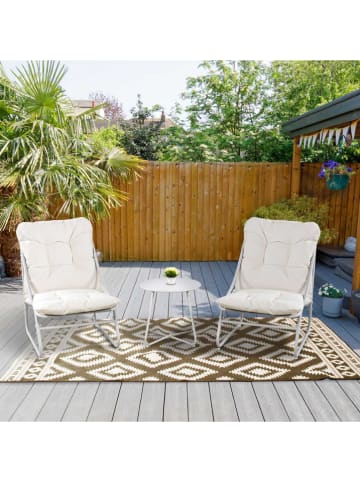 Garden Spirit 3-częściowy zestaw mebli ogrodowych "Texas" w kolorze biało-kremowym