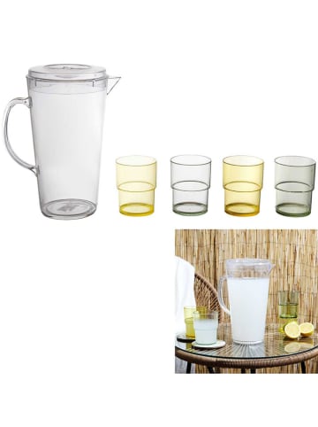 Garden Spirit 5-delige set: kan met glazen transparant/geel/groen (verrassingsproduct)