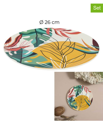 Garden Spirit 6-delige set: dinerborden "Paradis Exotique" meerkleurig - Ø 26 cm