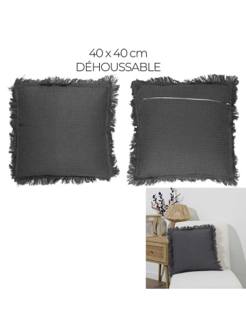 Garden Spirit Poduszka "Gaufre" w kolorze antracytowym - 40 x 40 cm