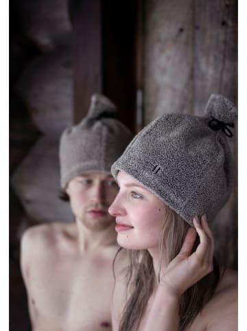 Rento Czapka "Terry" w kolorze jasnobrązowym do sauny - 22 x 29 cm