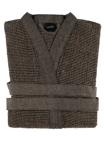 Rento Szlafrok "Kenno" w kolorze czarno-beżowym - 119 x 80 cm