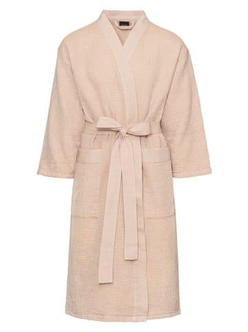 Rento Szlafrok "Kenno" w kolorze beżowo-białym - 118 x 66 cm