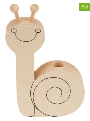 SUNNYSUE 6-delige knutselset "Stifthouder Slak" naturel