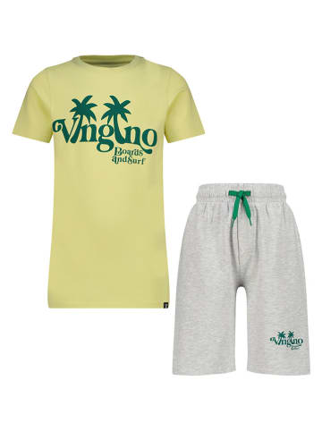 Vingino Pyjama "Wenko" in Gelb/ Grau