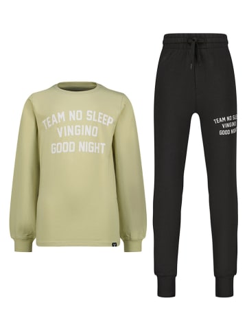 Vingino Pyjama "Werit" in Khaki/ Schwarz