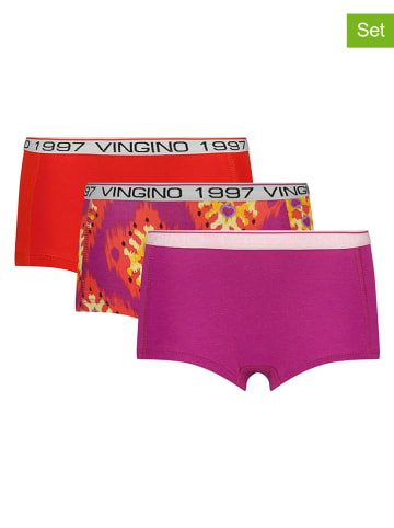 Vingino 3er-Set: Pantys in Lila/ Rot