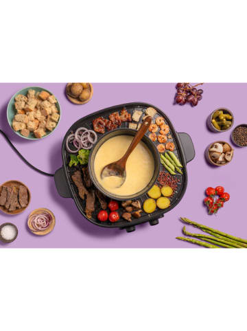 Reishunger Hot Pot mit Grillplatte in Schwarz - 2 l