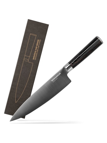 Reishunger Santoku-Messer in Schwarz - (H)31 cm