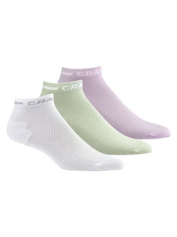Craft Skarpety sportowe (3 pary) w kolorze biało-jasnoróżowo-zielonym