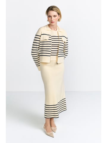 Rich & Royal Cardigan in Beige/ Schwarz
