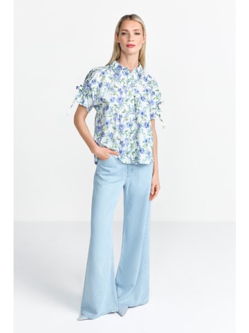 Rich & Royal Bluse in Hellblau/ Weiß