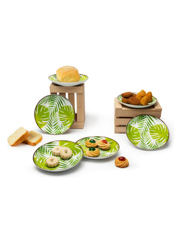Trendy Kitchen by EXCÉLSA Talerze (6 szt.) "Foliage" w kolorze zielonym - Ø 15 cm