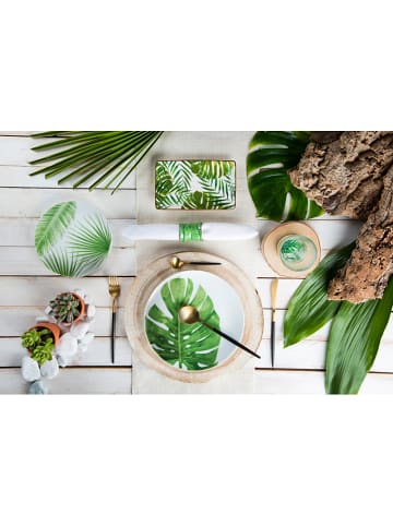 Trendy Kitchen by EXCÉLSA 6-delige set: serveerschalen "Foliage" wit/groen - (L)20 x (B)12 cm