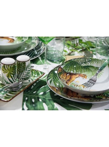 Trendy Kitchen by EXCÉLSA 6-delige set: serveerschalen "Foliage" wit/groen - (L)20 x (B)12 cm