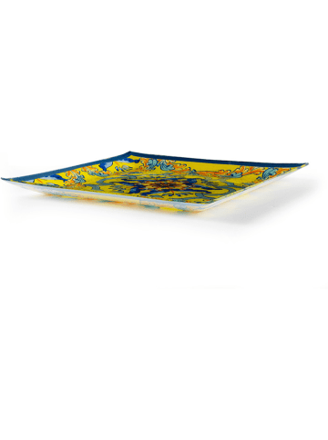 Trendy Kitchen by EXCÉLSA Serveerplaat "Trinacria" geel/blauw - (L)30 x (B)30 cm