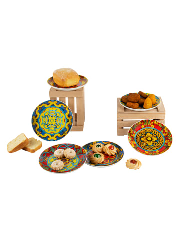 Trendy Kitchen by EXCÉLSA Talerzyki deserowe (6 szt.) "Trinacria" ze wzorem - Ø 15 cm