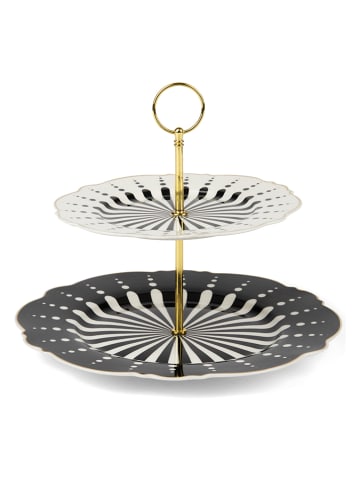 Trendy Kitchen by EXCÉLSA Etagere "Alice" in Schwarz/ Weiß - (H)23 x Ø 28,5 cm