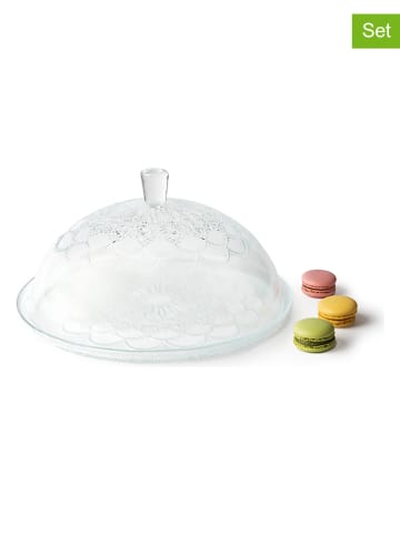 Trendy Kitchen by EXCÉLSA 2-delige serveerset "Daisy" transparant - Ø 30,5 cm