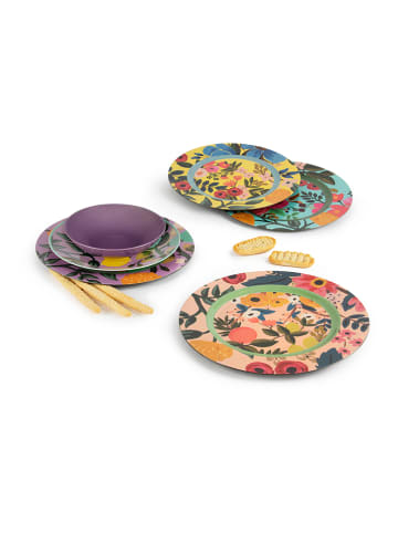 Trendy Kitchen by EXCÉLSA 6er-Set: Platzteller "Fiori Frida" in Bunt - Ø 33 cm