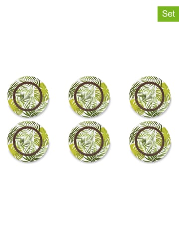 Trendy Kitchen by EXCÉLSA 6-delige set: serveerborden "Foliage" groen - Ø 33 cm