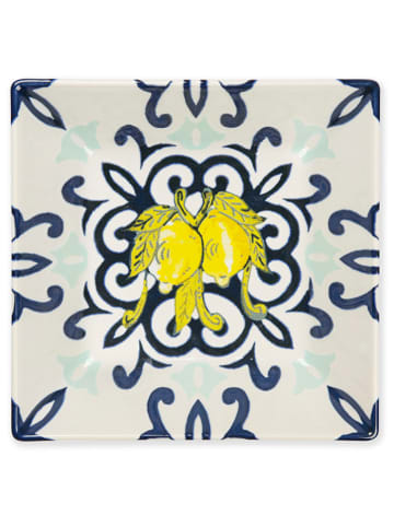 Trendy Kitchen by EXCÉLSA Talerze głębokie (6 szt.) w kolorze granatowo-żółtym - 17,5 x 5 x 17,5 cm