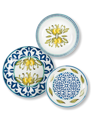 Trendy Kitchen by EXCÉLSA 18-delig tafelservies "Amalfi" blauw/geel