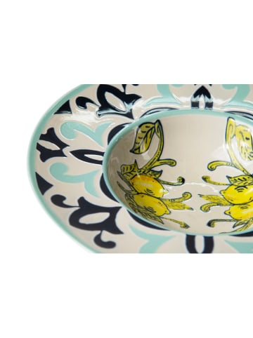 Trendy Kitchen by EXCÉLSA Talerze (6 szt.) "Amalfi" w kolorze błękitno-czarnym do makaronu - Ø 28 cm