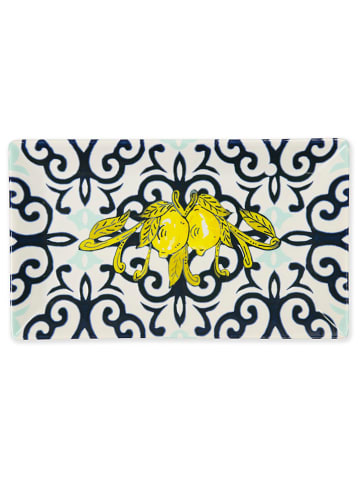 Trendy Kitchen by EXCÉLSA 6er-Set: Servierteller "Amalfi" in Dunkelblau/ Gelb - (B)25 x (H)2,5 x (T)15 cm