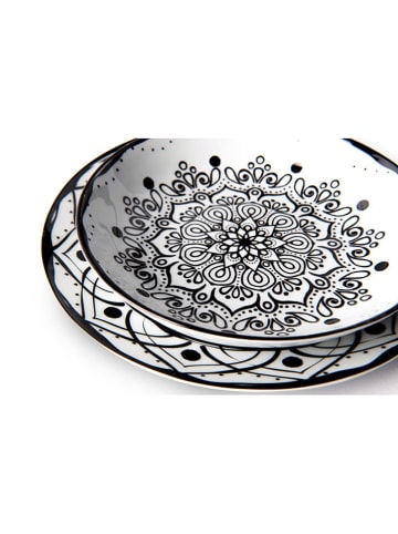 Trendy Kitchen by EXCÉLSA 18-delig tafelservies "Boheme" wit/zwart