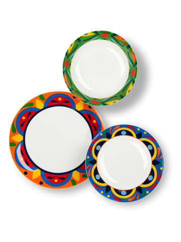 Trendy Kitchen by EXCÉLSA 12tlg. Tafelservice "Cancun" in Weiß/ Bunt