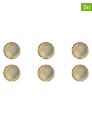 Trendy Kitchen by EXCÉLSA Talerze głębokie (6 szt.) "Demetra" w kolorze biało-beżowym - Ø 18 cm