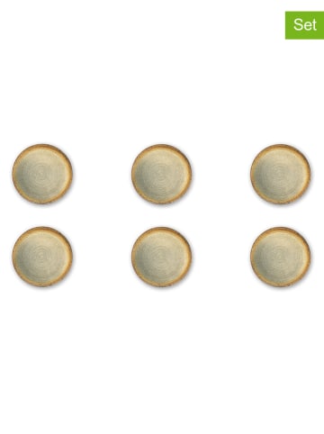 Trendy Kitchen by EXCÉLSA 6-delige set: dessertborden "Demetra" wit/beige - Ø 20 cm