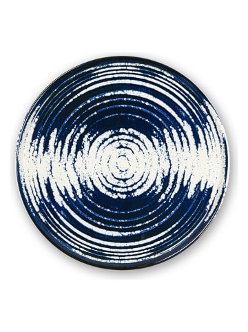 Trendy Kitchen by EXCÉLSA 6-delige set: onderborden "Ermes" donkerblauw/wit - Ø 33 cm