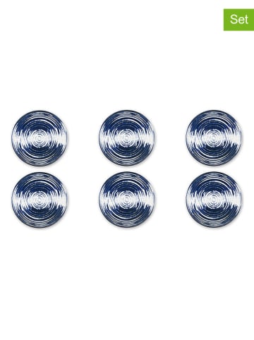 Trendy Kitchen by EXCÉLSA Talerze obiadowe (6 szt.) "Ermes" w kolorze granatowo-białym - Ø 27 cm