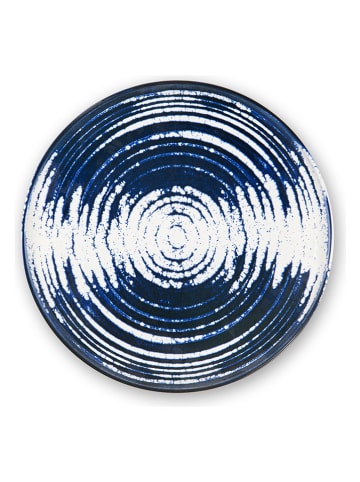 Trendy Kitchen by EXCÉLSA 6er-Set: Speiseteller "Ermes" in Dunkelblau/ Weiß - Ø 27 cm