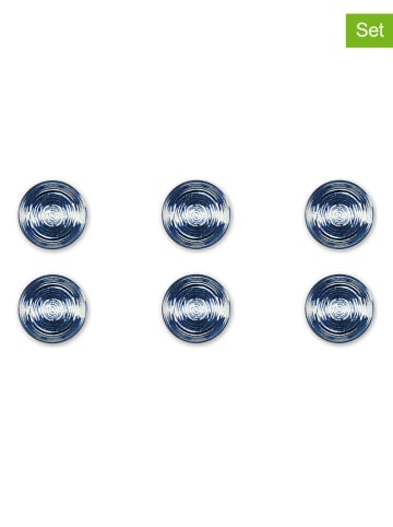 Trendy Kitchen by EXCÉLSA 6-delige set: soepborden "Ermes" donkerblauw/wit - Ø 18 cm