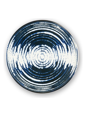 Trendy Kitchen by EXCÉLSA 6-delige set: dessertborden "Ermes" donkerblauw/wit - Ø 20 cm