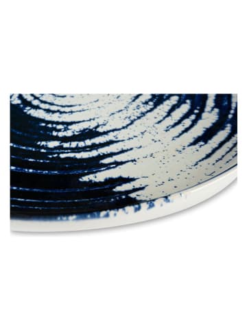 Trendy Kitchen by EXCÉLSA 6-delige set: dessertborden "Ermes" donkerblauw/wit - Ø 20 cm
