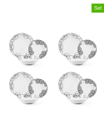 Trendy Kitchen by EXCÉLSA 12-delig tafelservies "Magic" wit/zwart