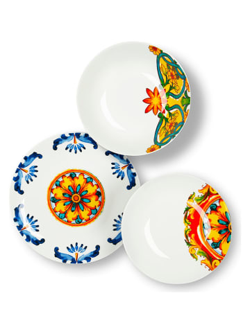 Trendy Kitchen by EXCÉLSA 18tlg. Tafelservice "Messina" in Weiß/ Blau/ Rot