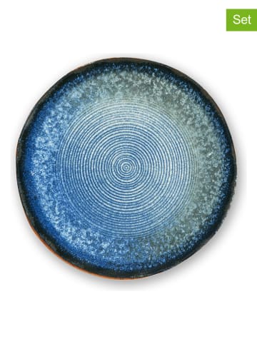 Trendy Kitchen by EXCÉLSA Talerze obiadowe (6 szt.) "Poseidone" w kolorze niebieskim - Ø 26 cm