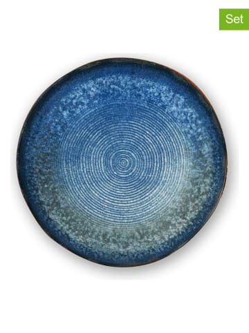 Trendy Kitchen by EXCÉLSA 6er-Set: Dessertteller "Poseidone" in Blau - Ø 20 cm