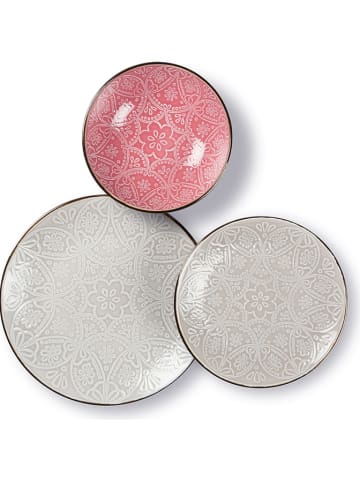 Trendy Kitchen by EXCÉLSA 18tlg. Tafelservice "Versailles" in Rosa/ Grau