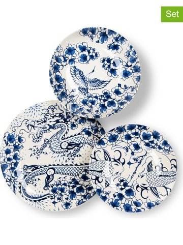 Trendy Kitchen by EXCÉLSA 18-delig tafelservies "Zen" wit/blauw