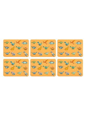 Trendy Kitchen by EXCÉLSA 6-delige set: placemats "Dino" geel/turquoise - (L)43,5 x (B)29 cm