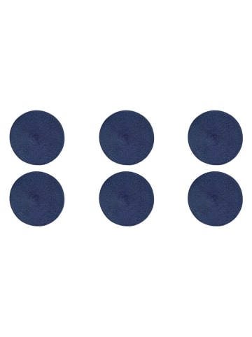 Trendy Kitchen by EXCÉLSA 6-delige set: placemats "Round" donkerblauw - Ø 36 cm