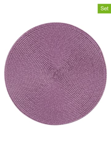 Trendy Kitchen by EXCÉLSA Podkładki stołowe (6 szt.) "Round" w kolorze fioletowym - Ø 36 cm
